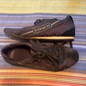 Black coach lace up shoes